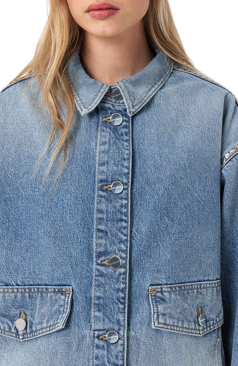 AllSaints Hettie Stud Shacket, Alternate, color, 