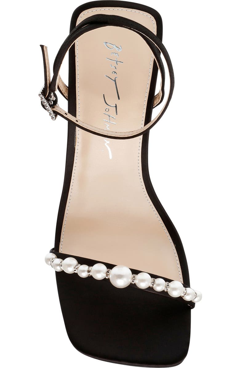 Betsey Johnson Jacy Imitation Pearl Ankle Strap Sandal, Alternate, color,