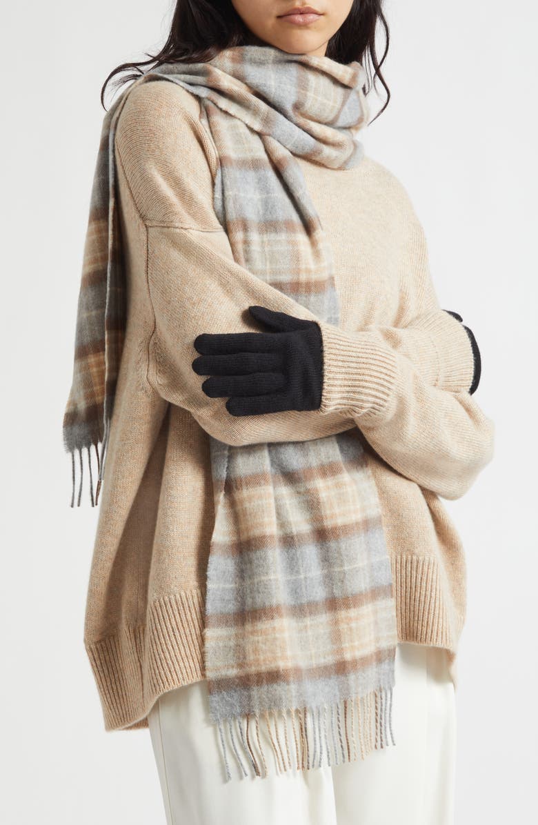Johnstons of Elgin Cashmere Scarf & Gloves Set, Alternate, color, Natural Mackellar