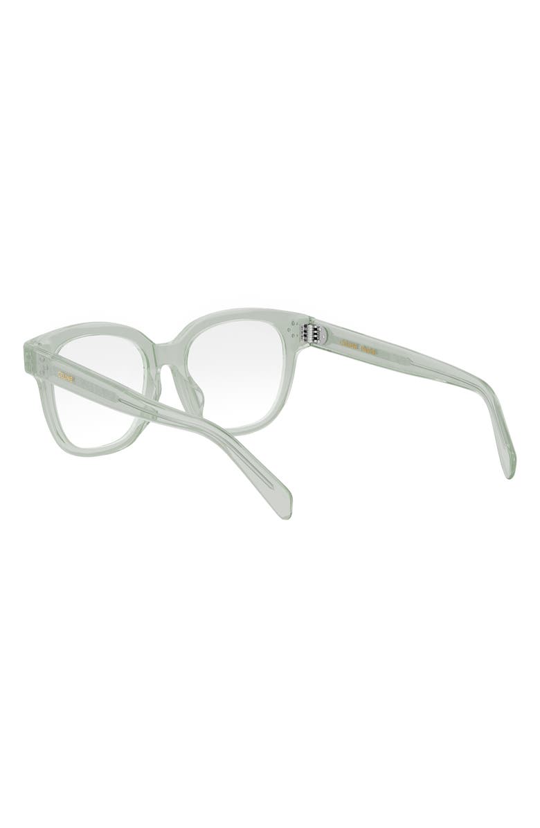 CELINE 3 Dots 51mm Round Optical Glasses, Alternate, color, Shiny Light Green