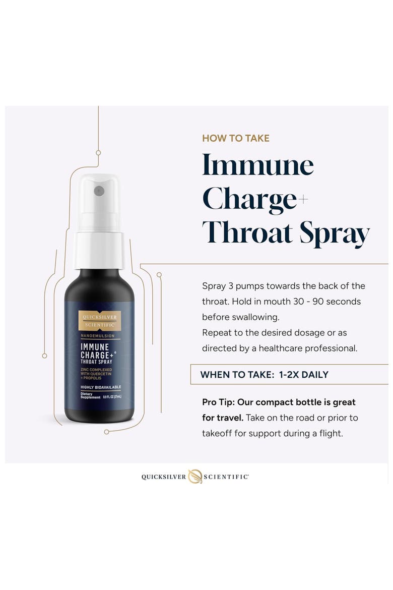 Immune Charge Liposomal Zinc and Quercetin Throat Spray, Alternate, color, None