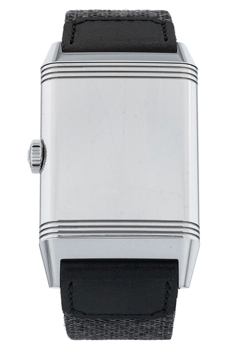 Watchfinder & Co. Jaeger-LeCoultre Preowned 2023 Reverso Tribute Small Seconds 713842J Textile & Leather Strap Watch, 27mm, Alternate, color, Silver/ White
