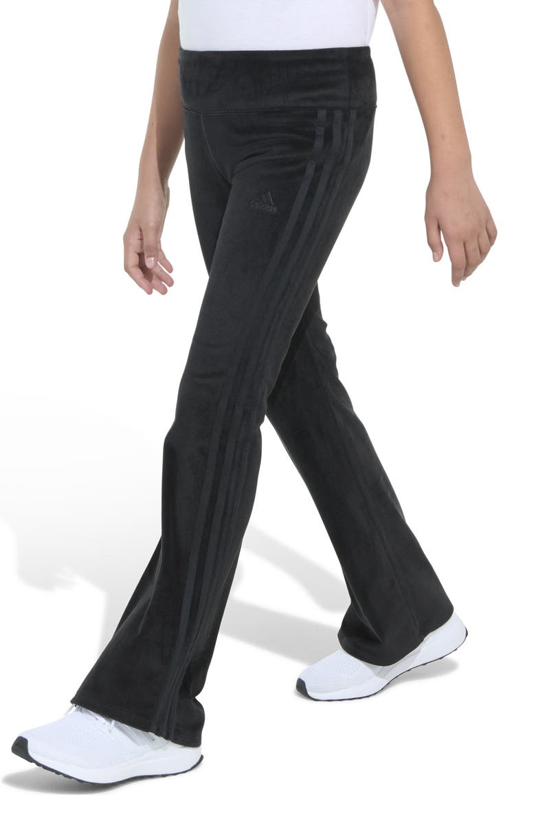 adidas Kids' Velour Rib Knit Flare Pants, Alternate, color, 