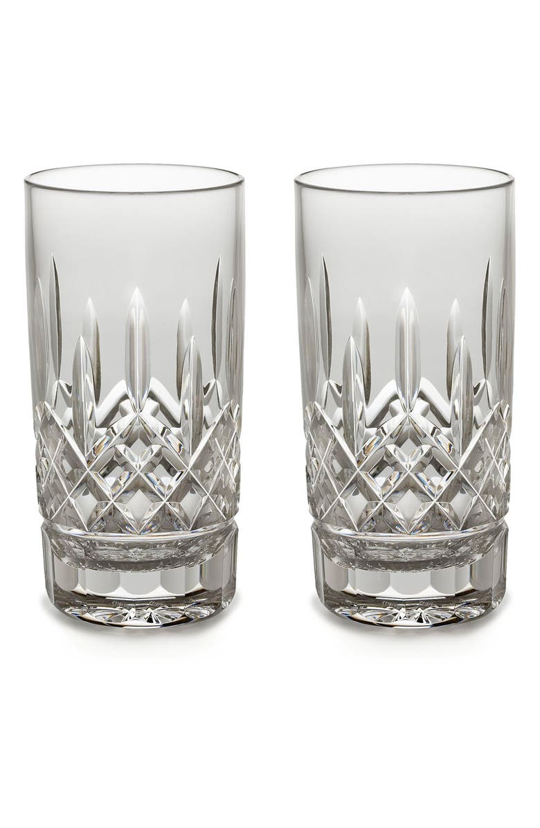 Waterford 'Lismore' Lead Crystal Highball Glasses, Alternate, color, Clear