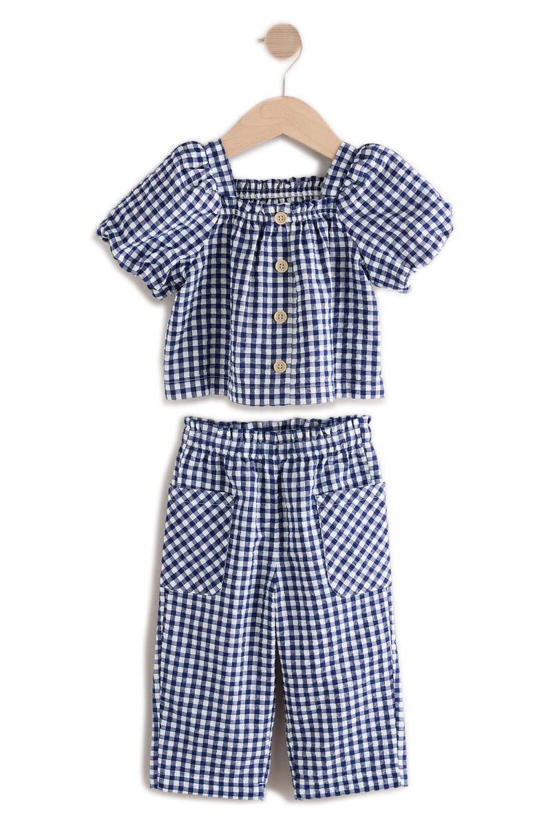 NEXT Kids' Gingham Top & Pants Set, Main, color, 