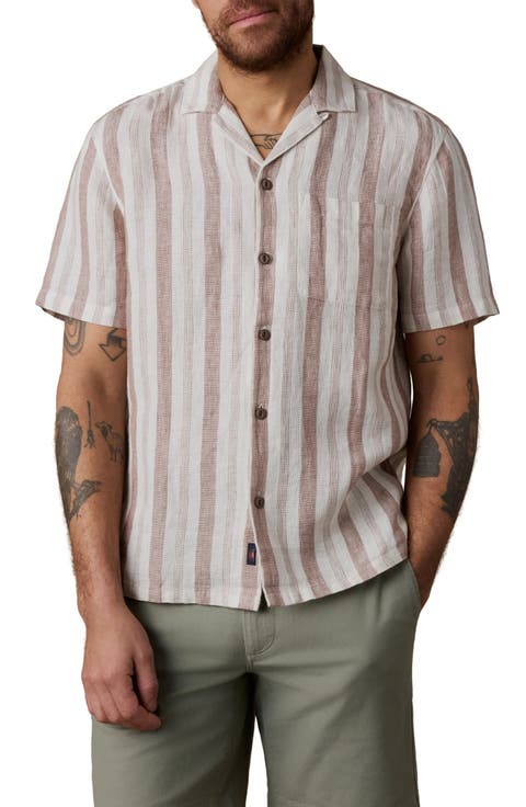 Palma Stripe Linen Camp Shirt