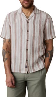 Faherty Palma Stripe Linen Camp Shirt