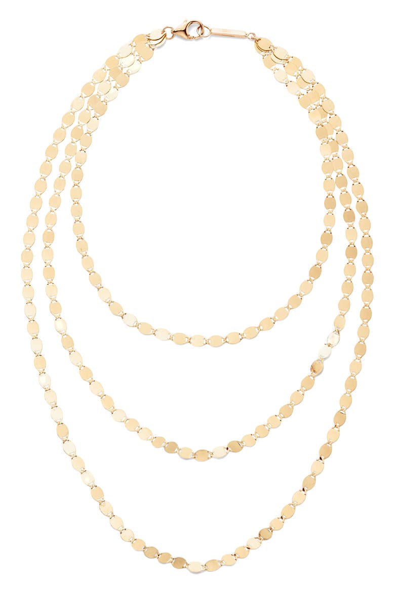 Nude Stiletto Layered Anklet, Main, color, YELLOW GOLD