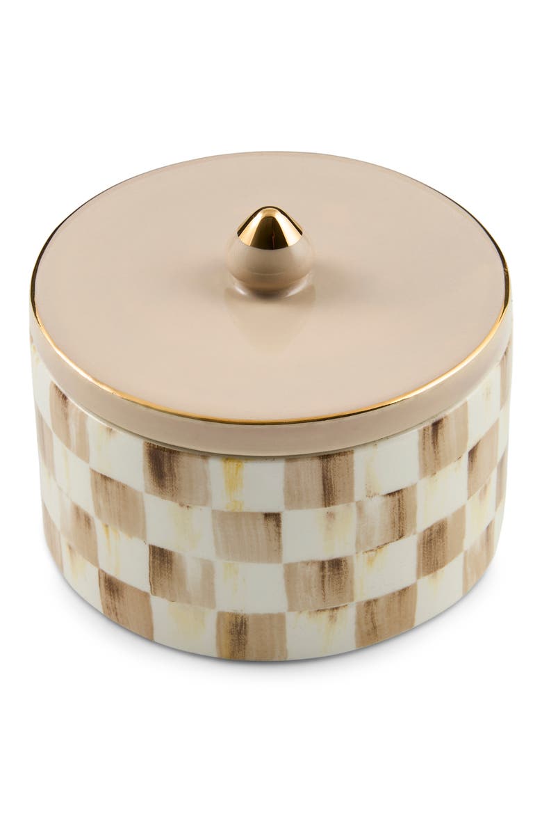 Mocha Check Trinket Box, Alternate, color, BROWN