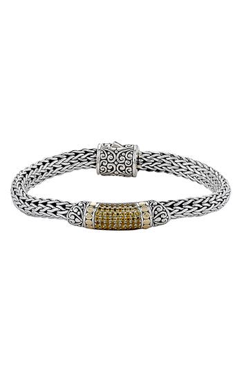 Samuel B. Semiprecious Stone Textured Bangle Bracelet In Yellow