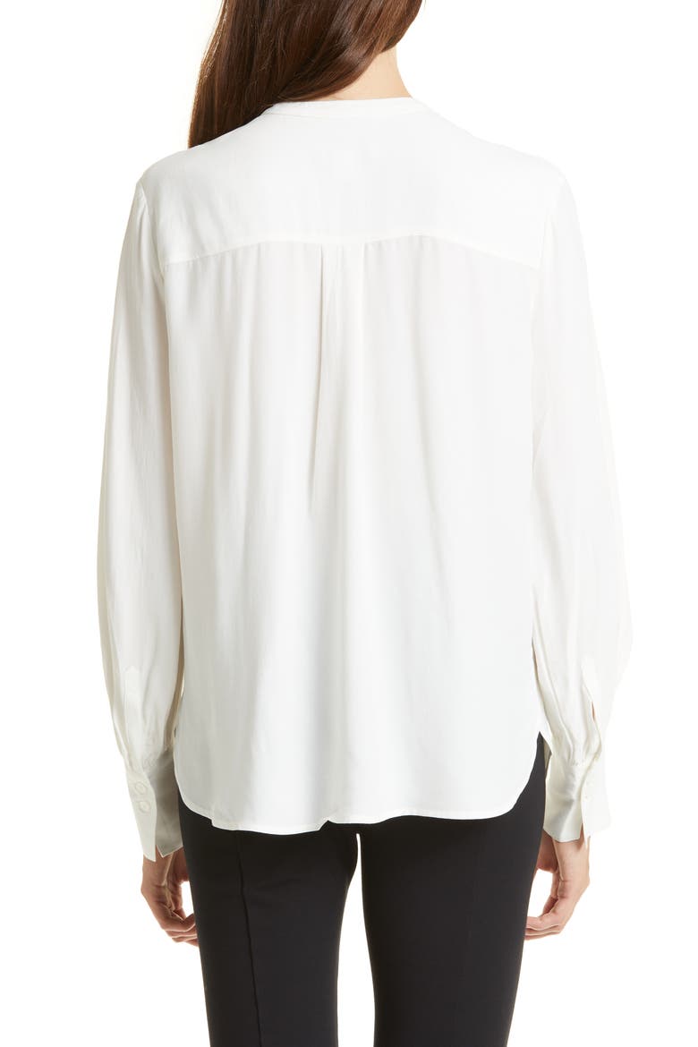 Floral Covered Placket Top, Alternate, color, IVORY CLOUD