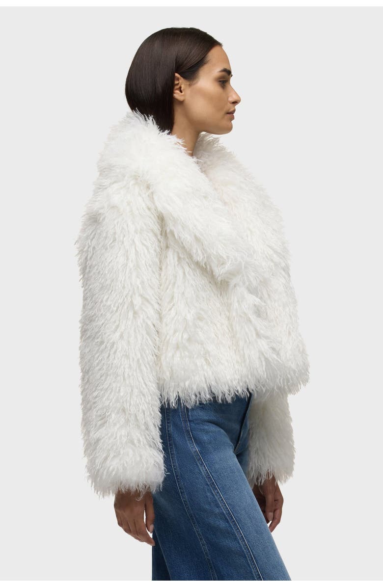 Hudson Jeans Mongauxlian Cropped Coat, Alternate, color, Natural