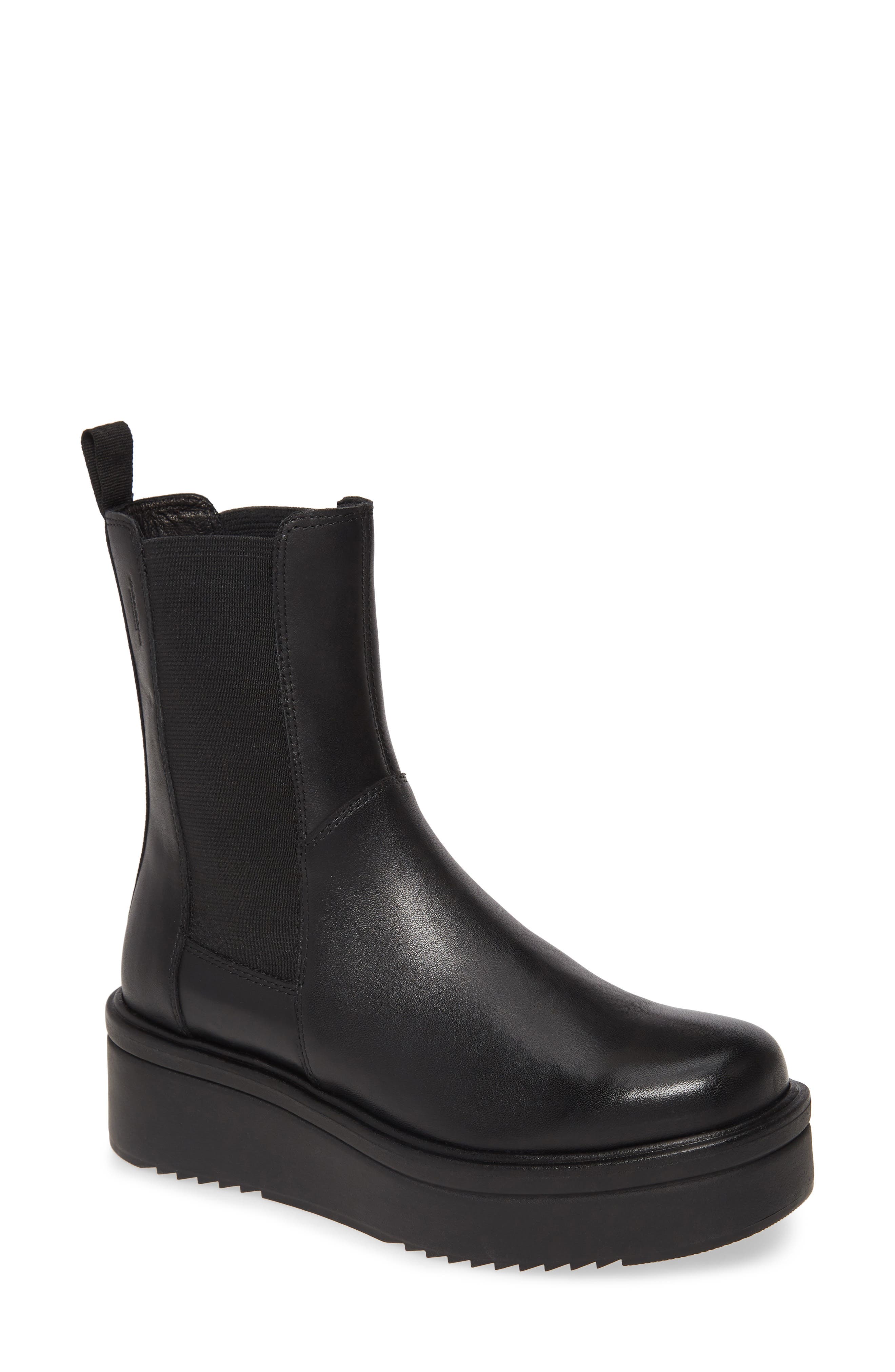 Vagabond Shoemakers Tara Chelsea Boot, Main, color, Black Leather
