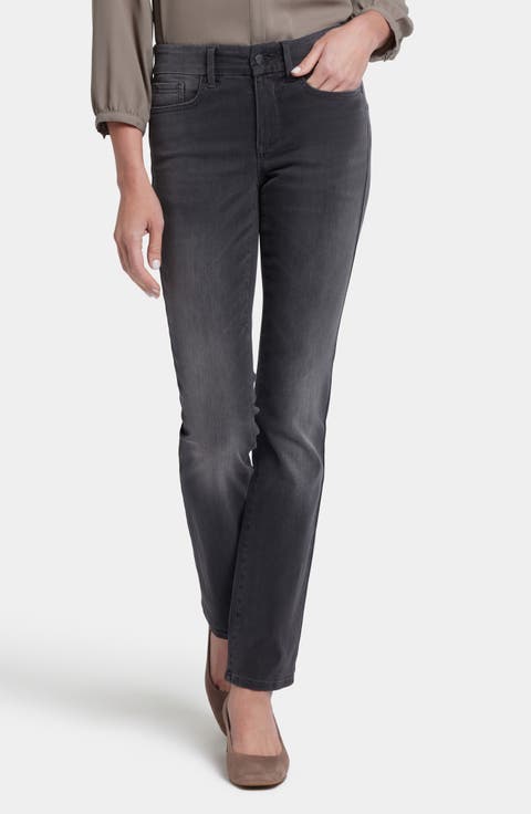 Marilyn Waist Match Straight Leg Jeans (Feather) (Petite)