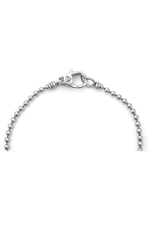 Lagos Sterling Silver Caviar Spark Diamond Wavy Bead Link Bracelet In Silver