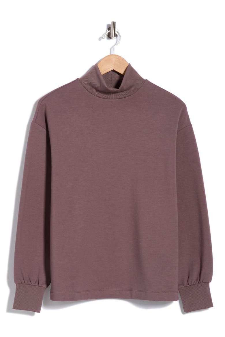 Cozy Whisper Mock Neck Tunic, Alternate, color, GREY PLUM