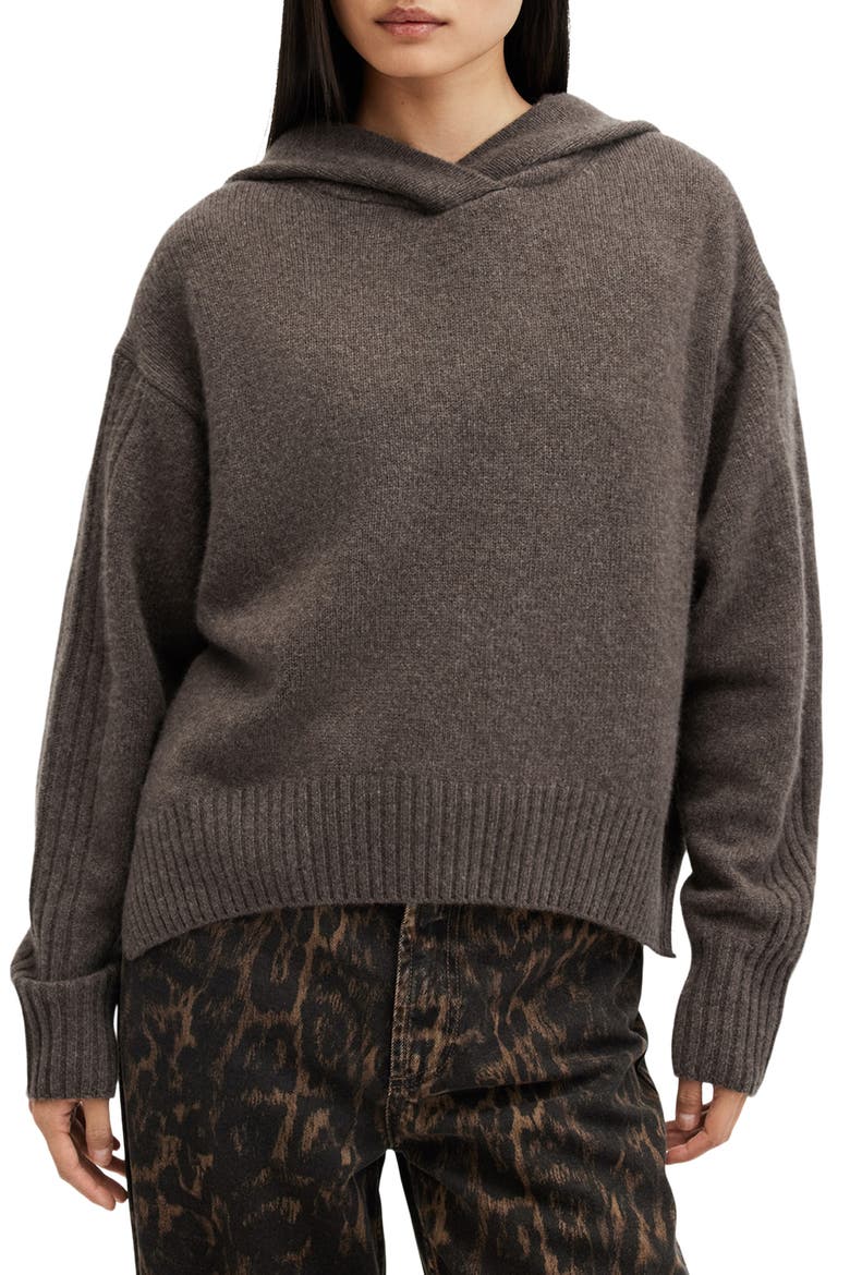 Ines Cashmere & Wool Hooded Sweater, Main, color, MOCCA BROWN