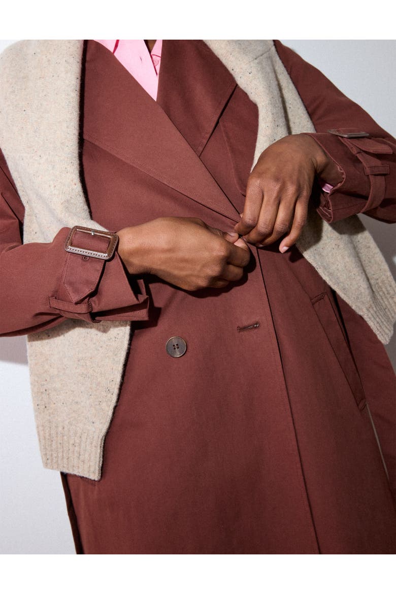 Valentina Trench Coat, Alternate, color, Brown