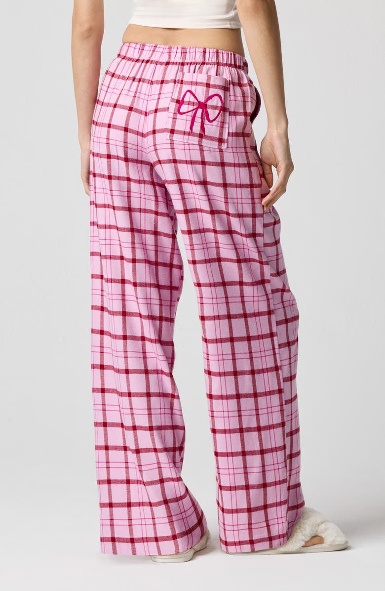 Florence by Mills Cozy Flannel Sleep Pants, Alternate, color, Mauve Mist Plaid