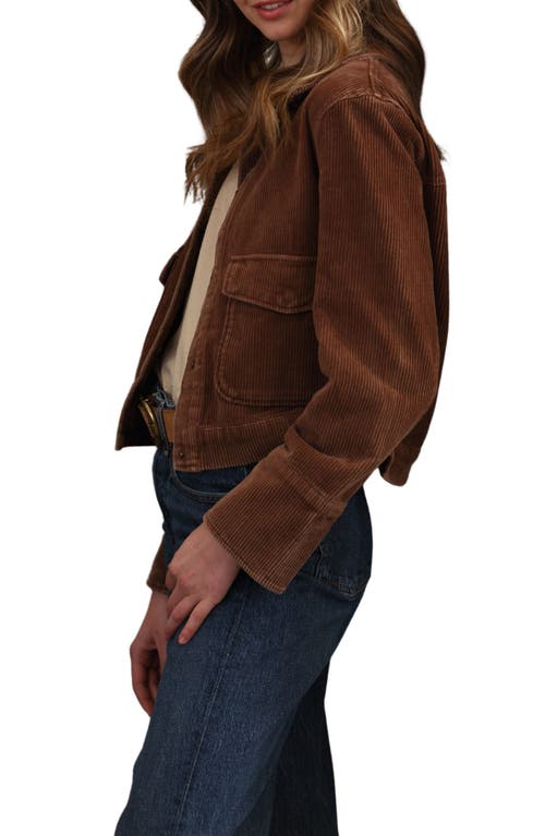 Stoosh Garment Washed Corduroy Jacket In Brown