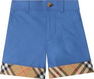 Burberry Check Turn-up Cotton Shorts