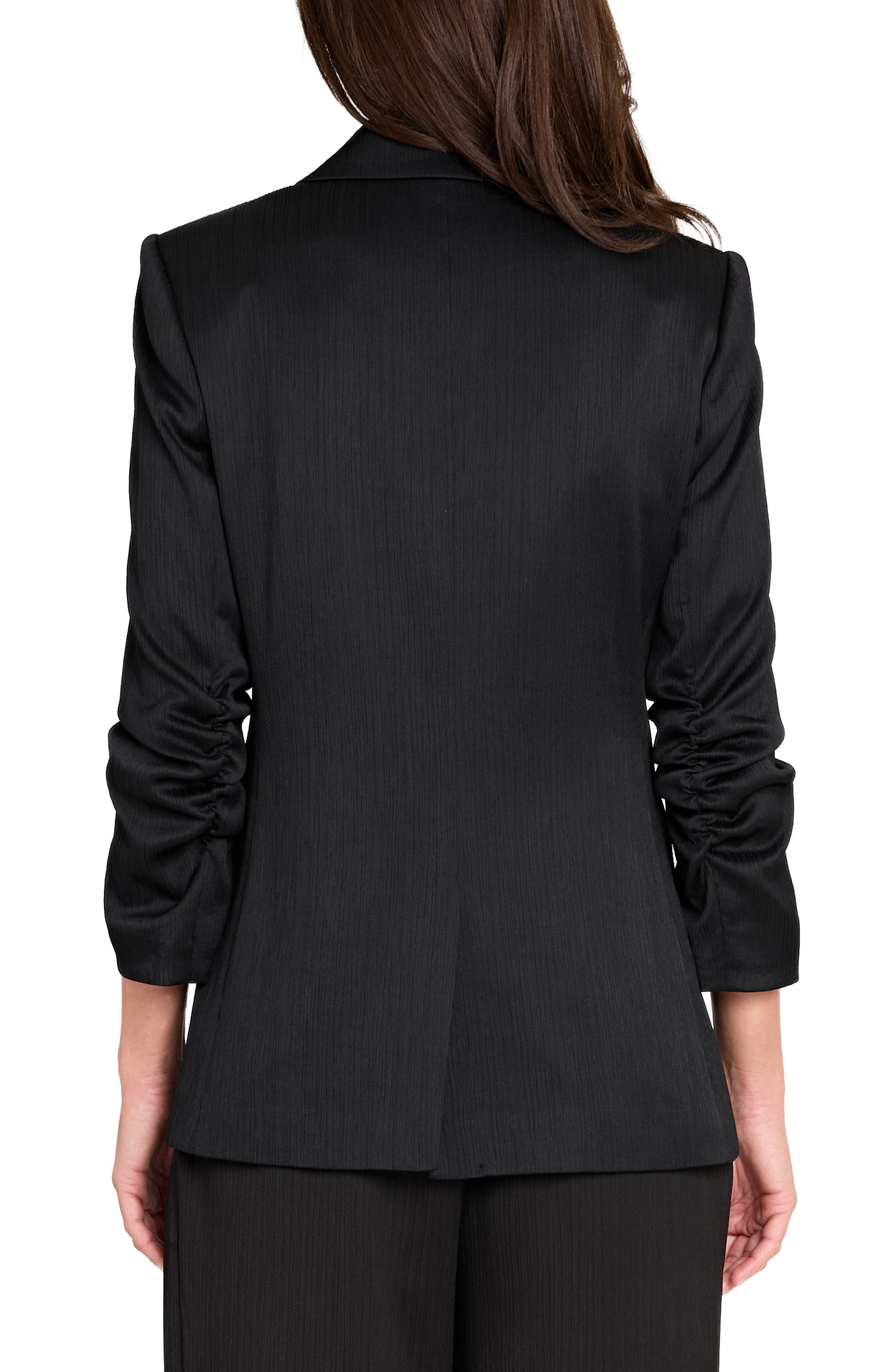 Double Breasted Crinkle Satin Blazer - image 2