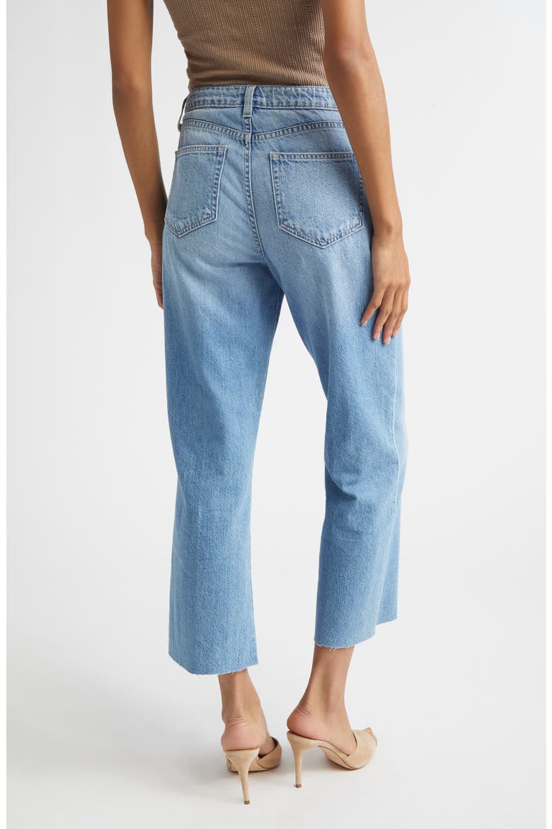 Wanda High Waist Raw Hem Crop Wide Leg Jeans, Alternate, color, ANAHEIM