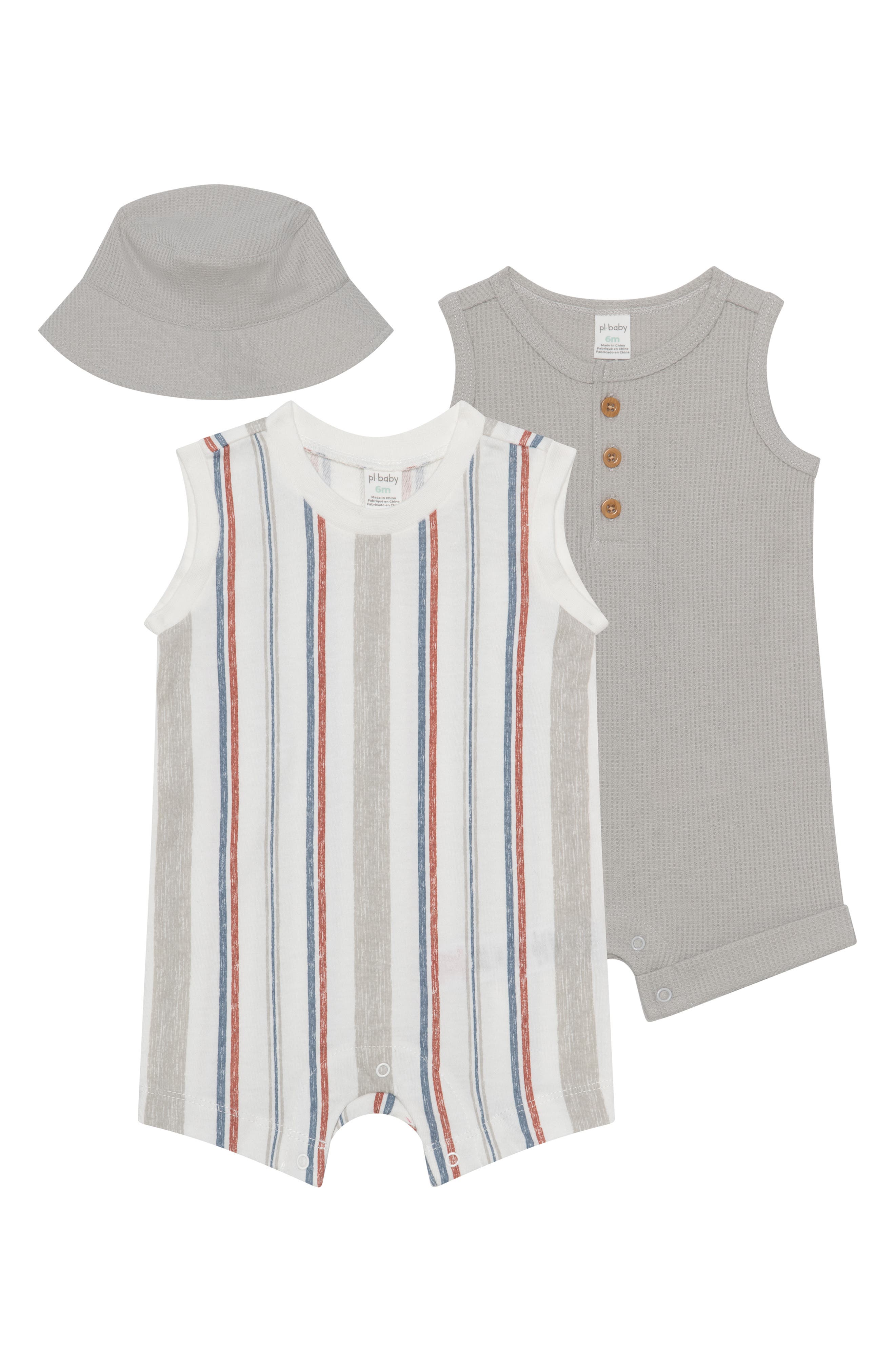 PL Baby by Petit Lem Romper & Bucket Hat Set