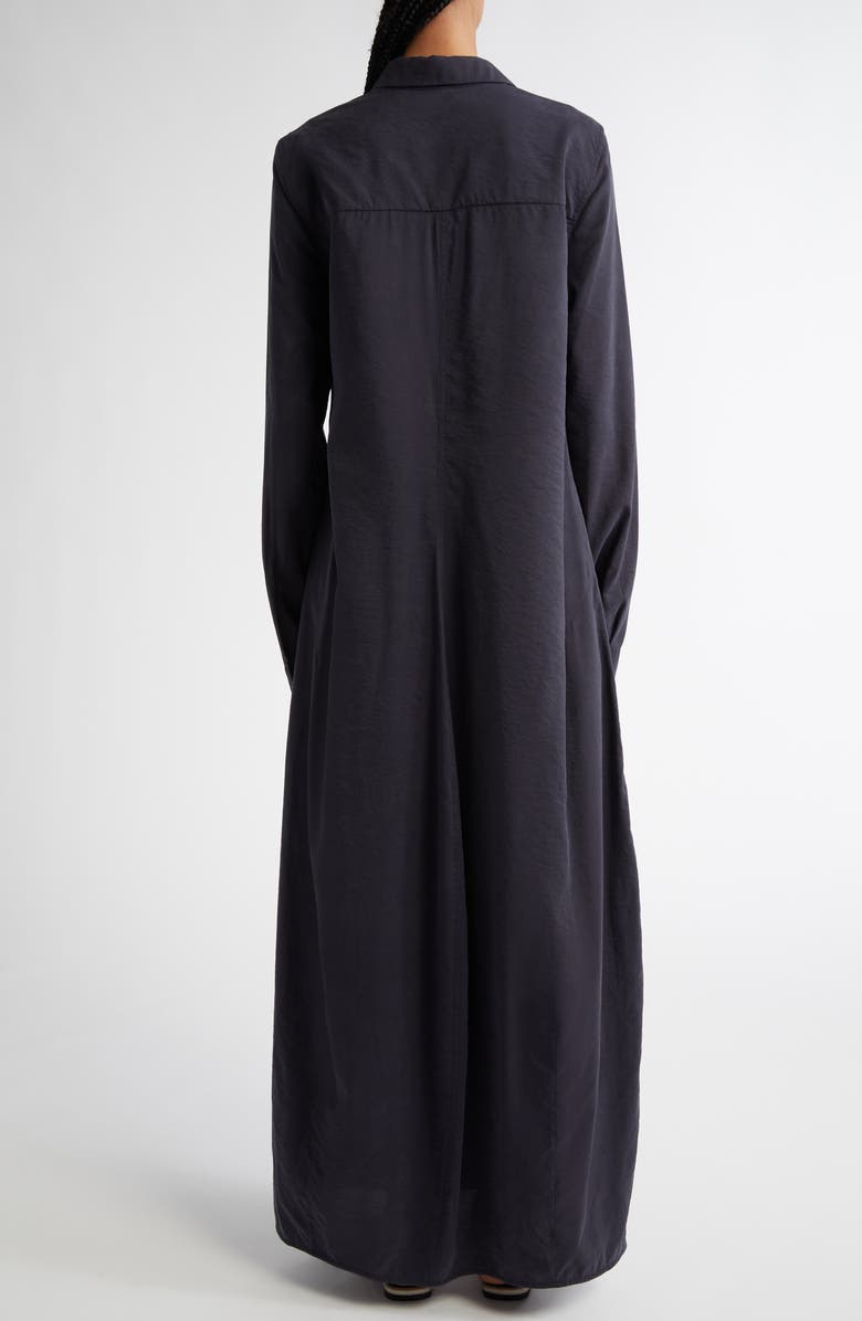 TOTEME Parachute Long Sleeve Silk Blend Maxi Shirtdress, Alternate, color, Nightfall