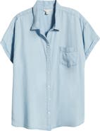 Caslon® Cotton Chambray Camp Shirt
