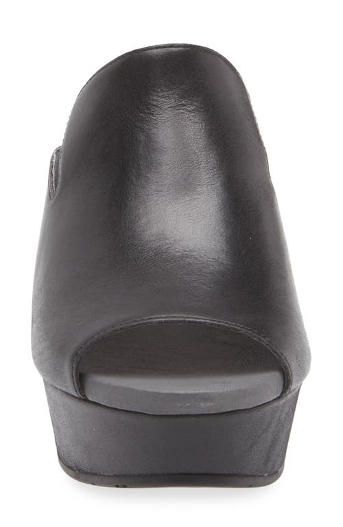 Chocolat Blu Whisper Platform Wedge Sandal In Black Leather