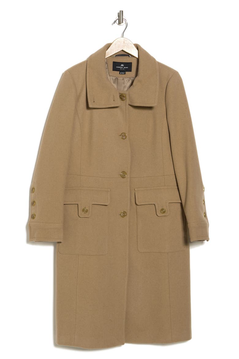 Almedia Wool Blend Twill Coat, Alternate, color, CAMEL