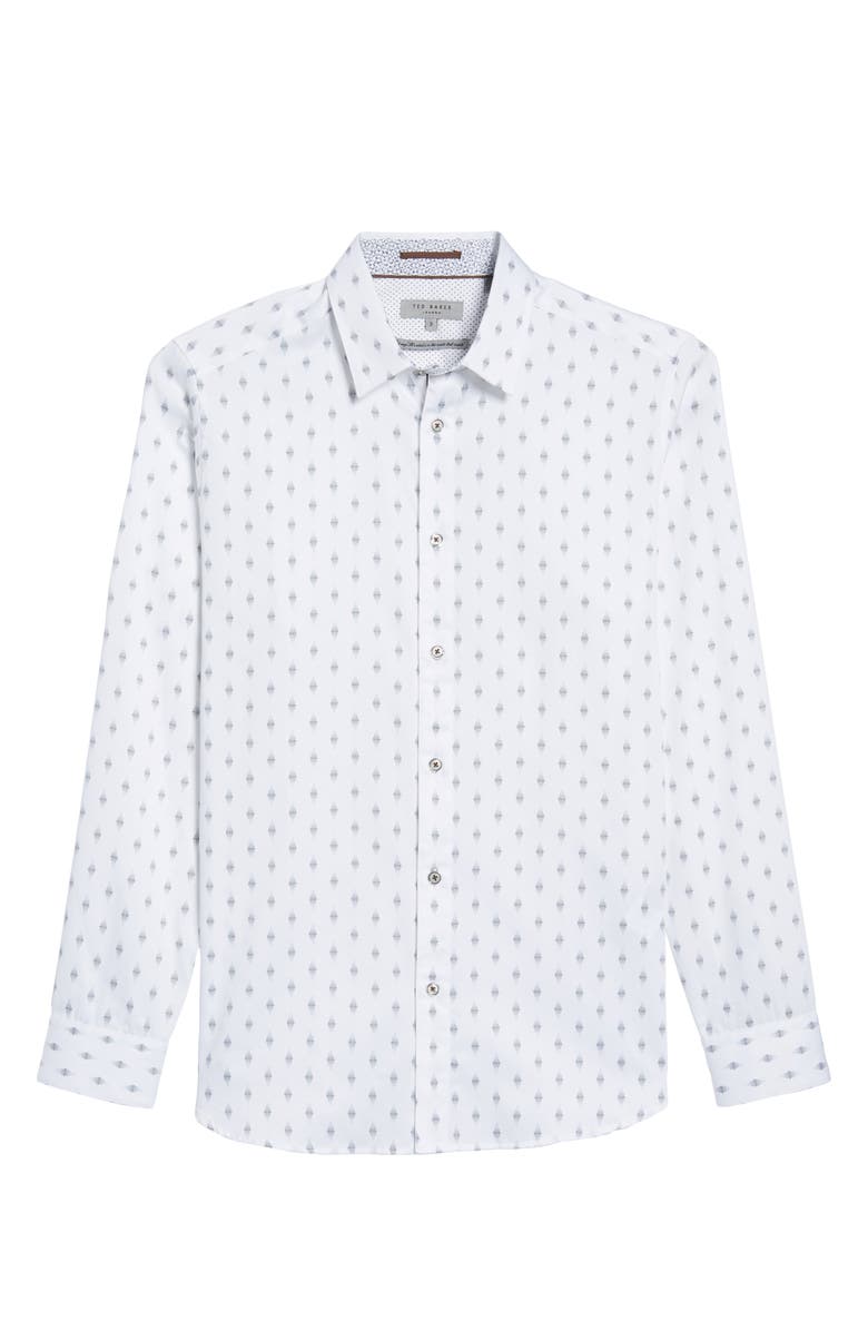 Ted Baker London Monico Slim Fit Dot Diamond Sport Shirt, Alternate, color,