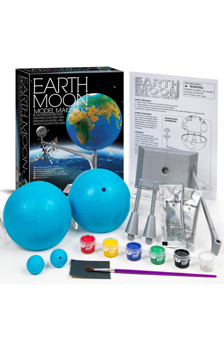 4M KidzLabs Earth Moon Model Making Kit, Alternate, color, Multicolored