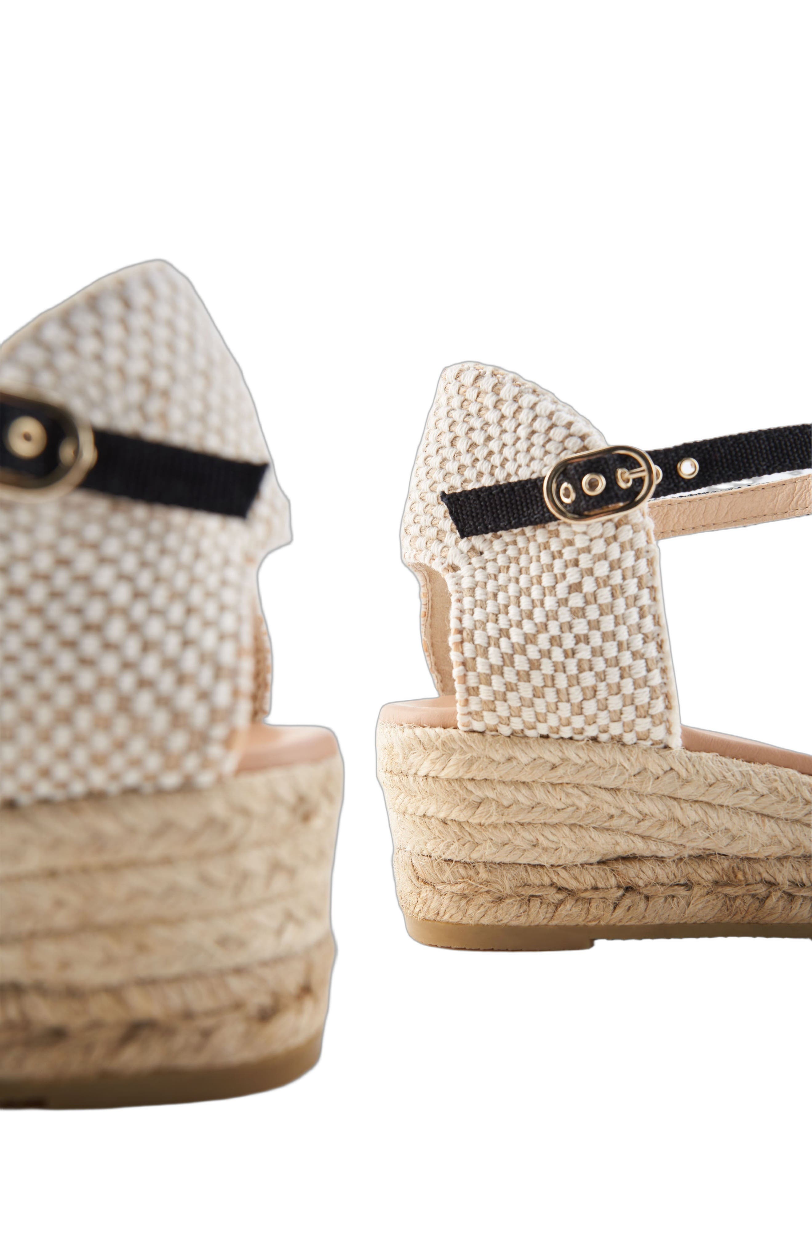 VISCATA Cavall Canvas Espadrille Sandal Wedges, Alternate, color, Black