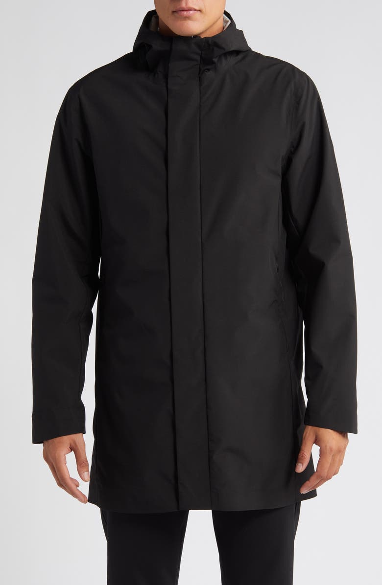 Save The Duck Dacey Hooded Waterproof Raincoat, Alternate, color,