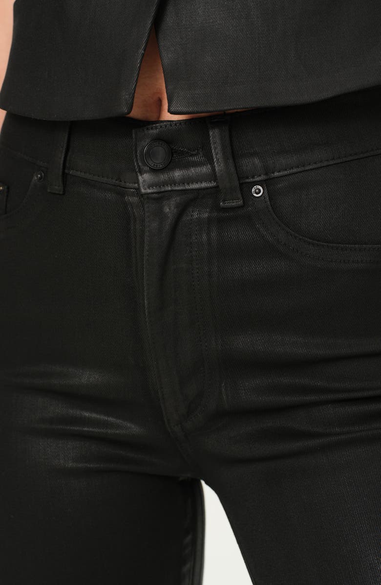 DL1961 Bridget Instasculpt Coated High Waist Bootcut Jeans, Alternate, color, Black Coated