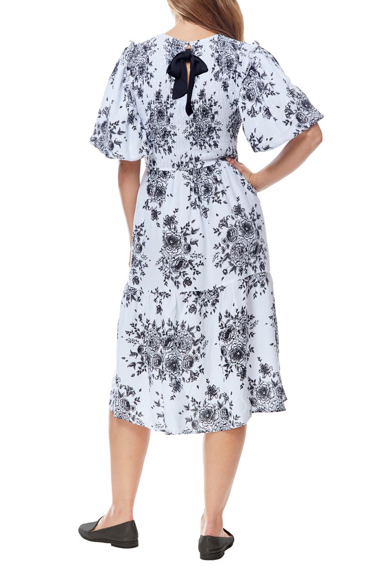 Palmer Smocked Bodice Maxi Dress, Alternate, color, FOREST TOILE