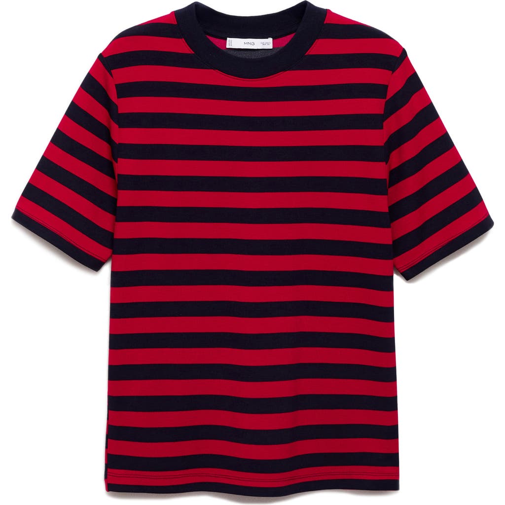 Shop Mango Stripe T-shirt In Red