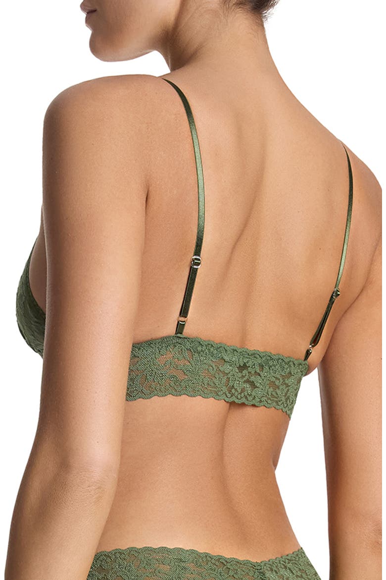 Signature Lace Padded Bralette, Alternate, color, HERB GREEN