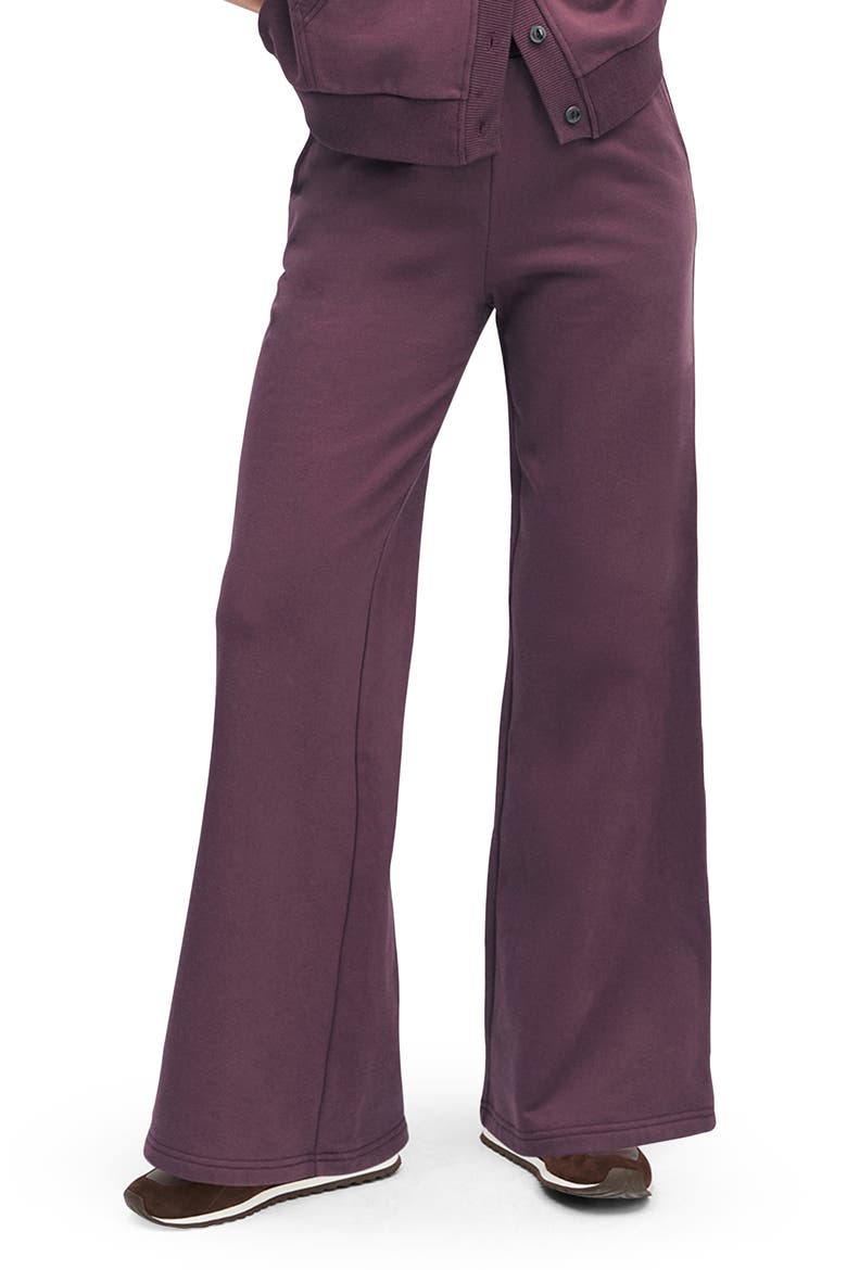 The Boxer Cotton Wide Leg Pants, Main, color, BURGUNDY DAHLIA