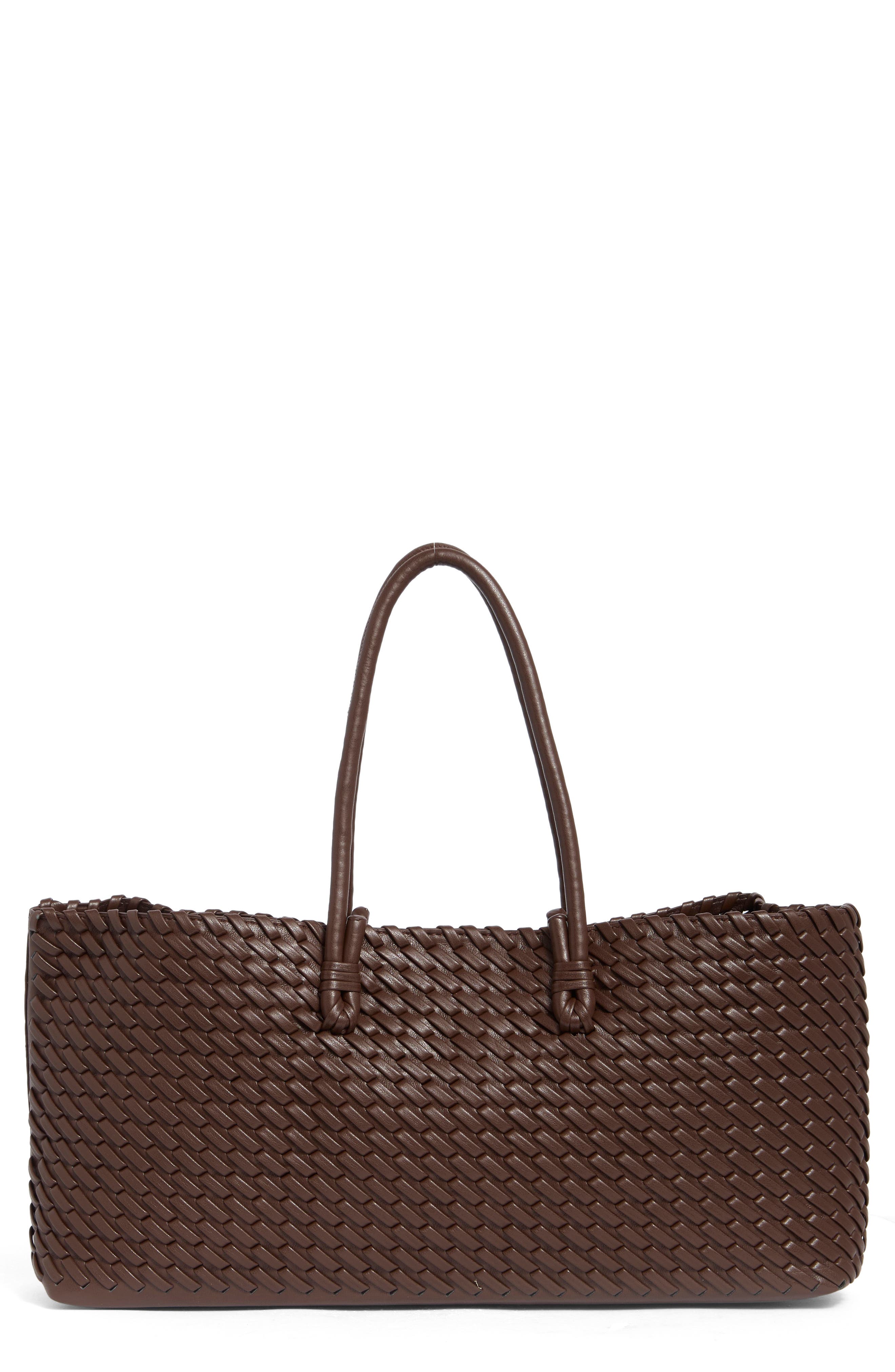 Moda Luxe Woven Stitch Shoulder Bag In Brown