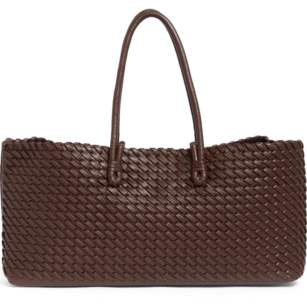 Moda Luxe Woven Stitch Shoulder Bag In Brown
