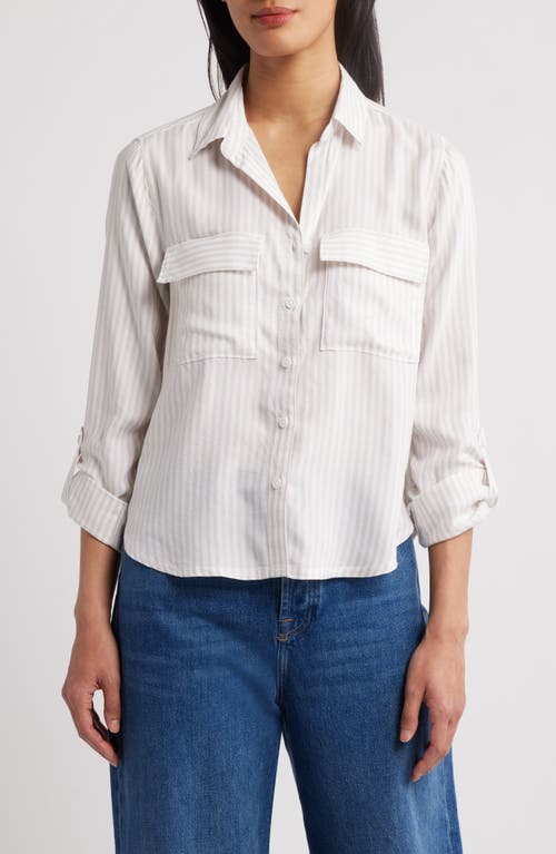 Beachlunchlounge Fallon Crop Button-up Shirt In White