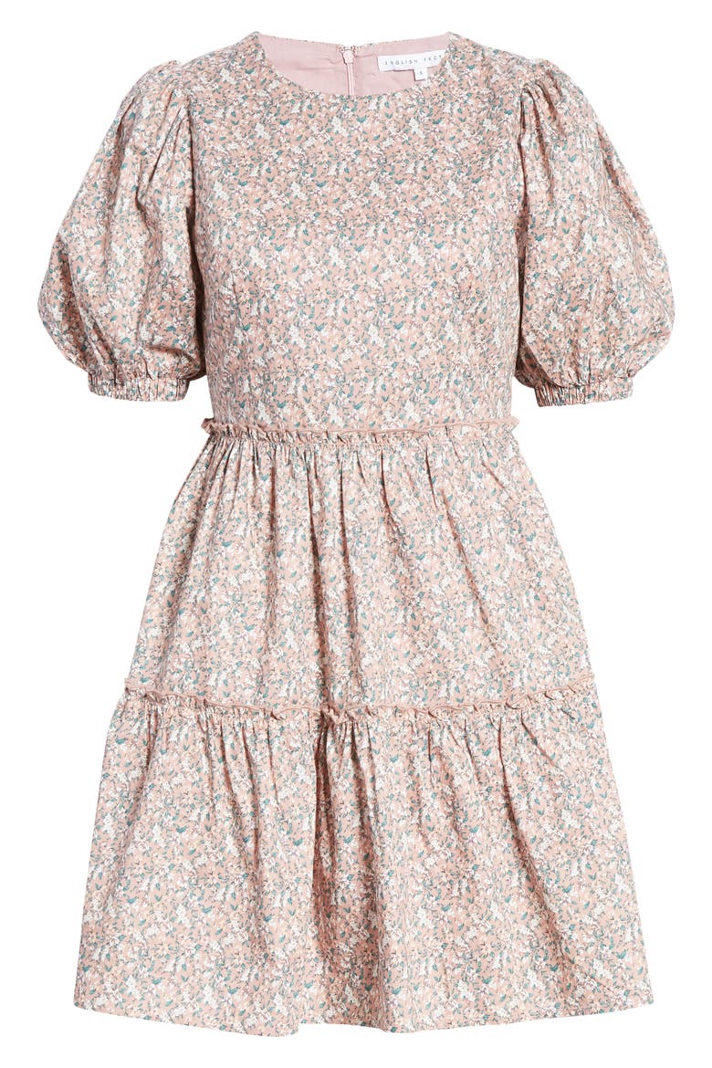 Floral Puff Sleeve Dress, Alternate, color, PINK MULTI
