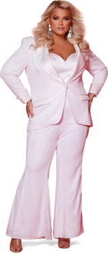 Johnathan Kayne for Sydney's Closet Three-Piece Bell Bottom Plus Size Suit