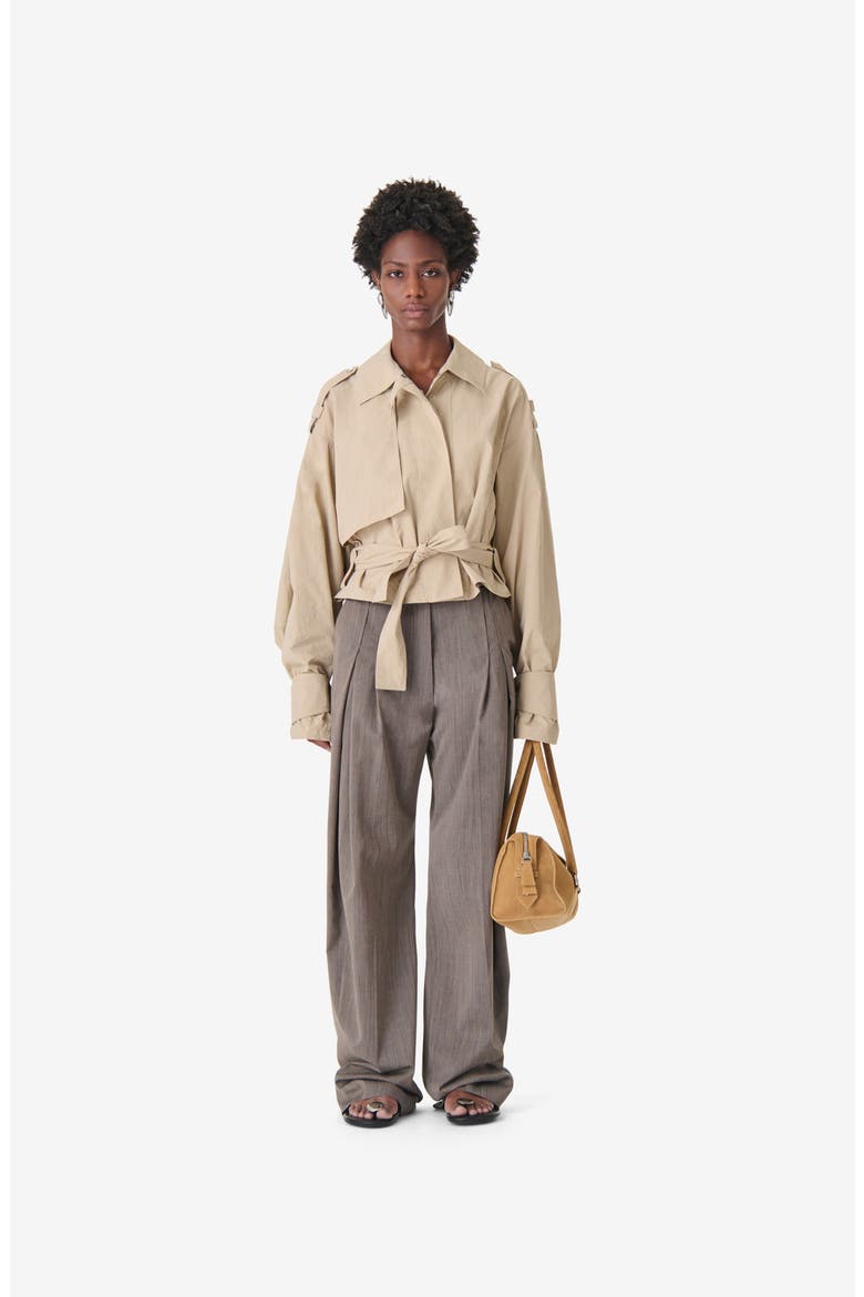 Zynia Cropped Trench Jacket, Main, color, Sea Shell