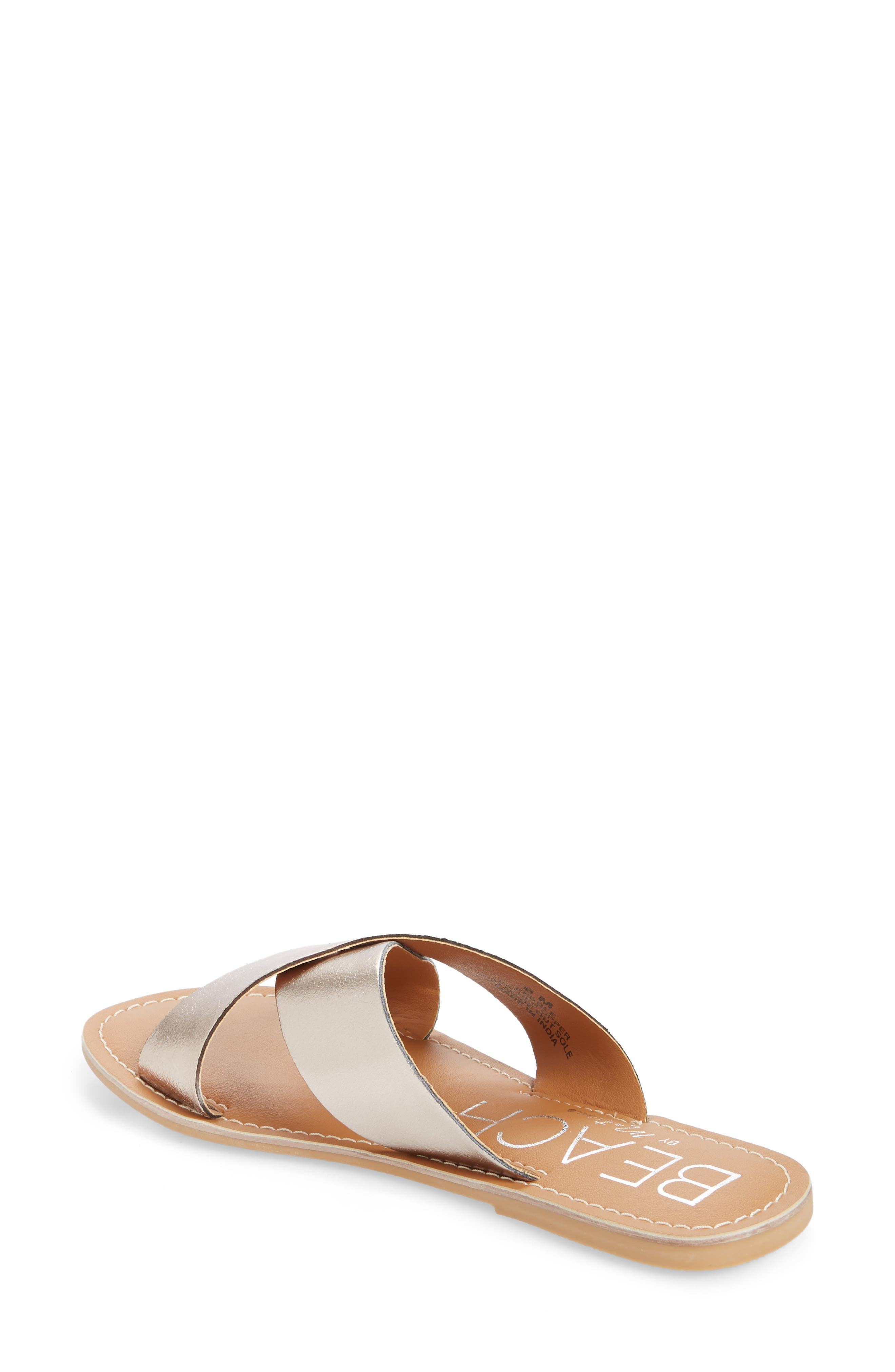 Pebble Slide Sandal, Alternate, color, PEWTER LEATHER
