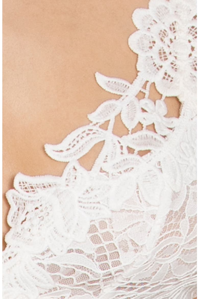 Lace Trim Satin Maxi Nightgown, Alternate, color, IVORY