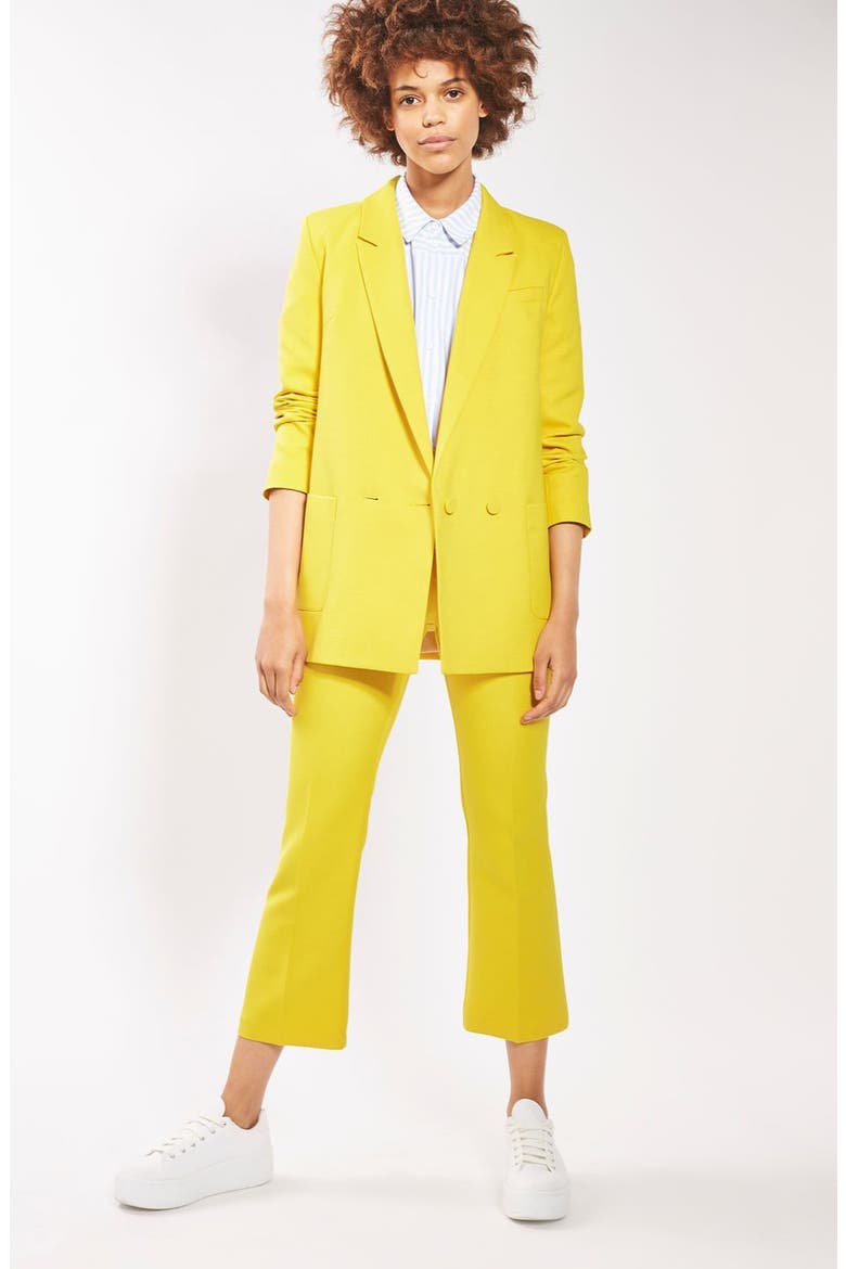 Crop Kick Flare Trousers, Alternate, color, YELLOW